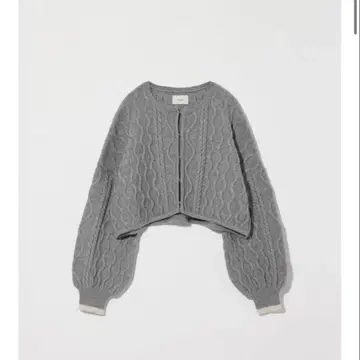 [ Eaphi ] CABLE KNIT CARDIGAN grey