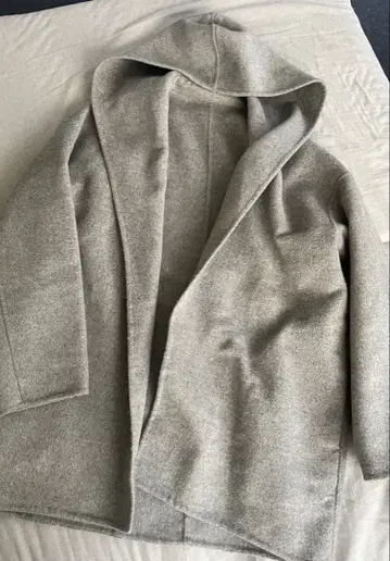 PLST 플라스테 그레이 후드 부착 코트 S 사이즈 리버 울