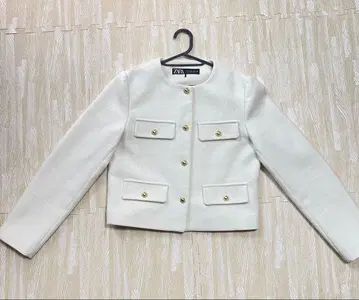 ZARA 화이트 노카라 자켓 S