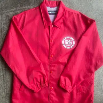 [ 새상품급 ] LUCKY STRIKE 나일론 자켓 L 레드