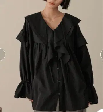 LOWRYS FARM 프릴 튜닉 블라우스 상의 블라우스