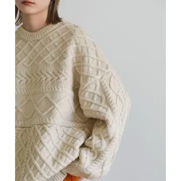 select MOCA / 랜덤 케이블 오버 니트 아이보리