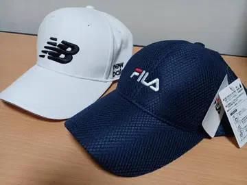 [미사용 새상품] 뉴발란스 화이트와 FILA 네이비 캡