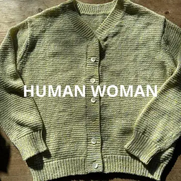 HUMAN WOMAN 크림색 x 파스텔 컬러 실 혼방 니트 가디건 긴팔