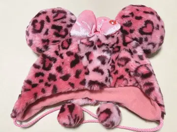 디즈니 팬캡 레오파드 무늬 핑크 구판