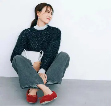 [ VERY ] BLANC 샤인 니트 네이비