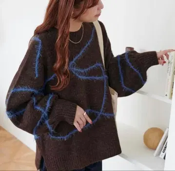 DISCOAT 멜란지얀 선 패턴 풀오버