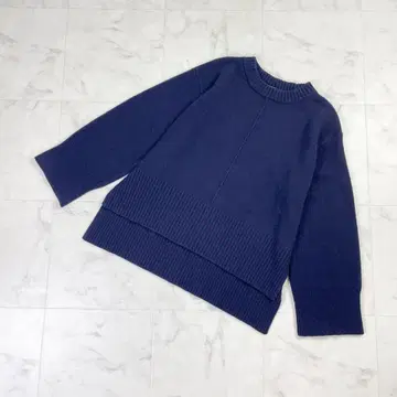 MACPHEE 라무 캐시미어 크루넥 풀오버 니트 네이비0*LD330