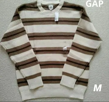 GAP 아이보리 브라운 스트라이프 니트 스웨터 M