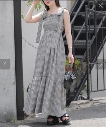 [Chico] 어깨 리본 멀티way 탱크 롱 원피스