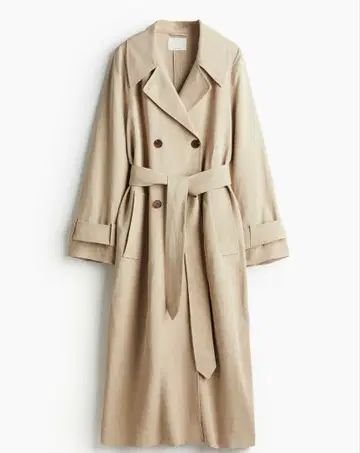 H&M 린넨 블렌드 트렌치코트 L