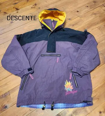 DESCENTE 아노락 마운틴 파카 보라색 블랙 옐로우 컬러