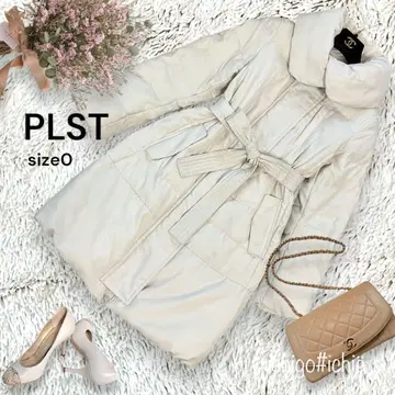 PLST/플라스테 다운 코트 허리 리본 S~M 사이즈 상당 249E