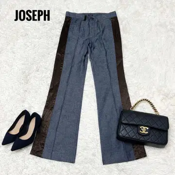 새상품 미사용 JOSEPH 배색 절개 사이드 라인 세미 플레어 팬츠 XS