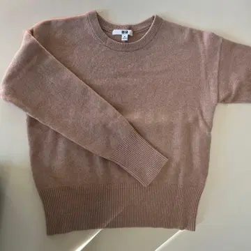 핑크 베이지 캐시미어 100% 스웨터 M