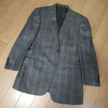 새빌로우 그레이 계열 체크 테일러드 자켓 새상품급