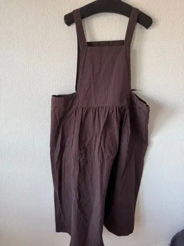 브라운 스트라이프 오버롤