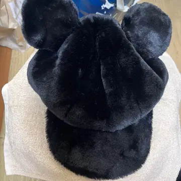 미키마우스 귀 달린 블랙 팬 캡