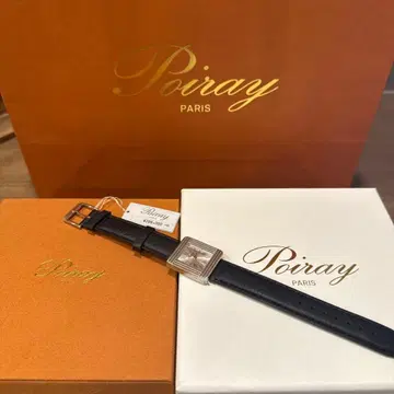 Poiray Biray 블랙 가죽 손목시계