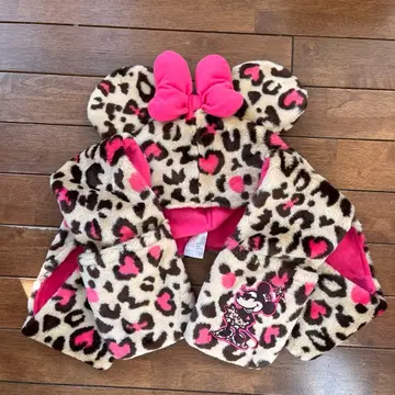 디즈니 미니 머플러 팬캡 레오파드 무늬