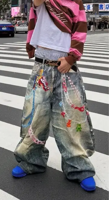 [즉시 발송] 엔도 모리 착용 feinicko 배기 데님