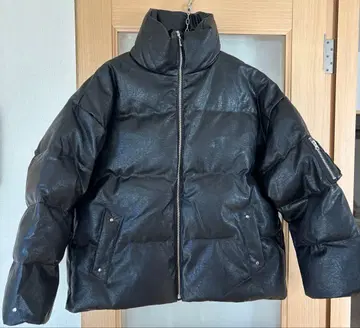 블랙 다운 자켓 스탠드 카라