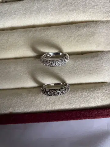 [3연 디자인이 빛나는] 반지 925 실버 하트형 반지 안지름 17cm