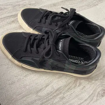 컨버스 그린 체크 스니커즈 23cm