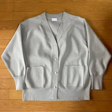 모조 진주 버튼 소우바리 V넥 가디건 워셔블