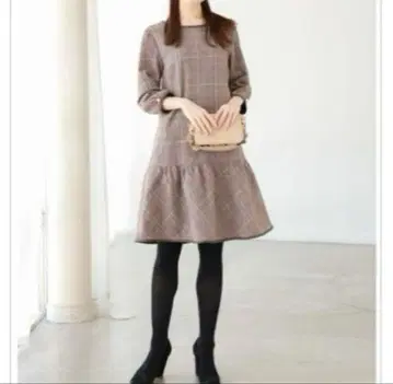 tocco closet M 사이즈 브라운 체크 원피스