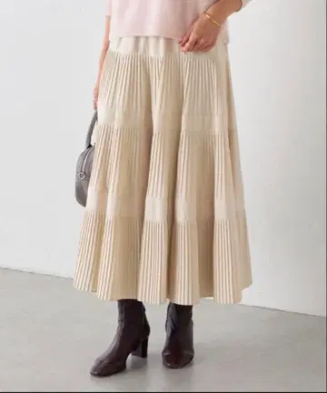 비어즐리 플리츠 캉캉 스커트 화이트