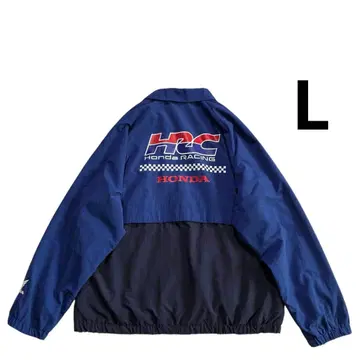 HONDA RACING GU 풀 집업 나일론 자켓 L 파랑 네이비