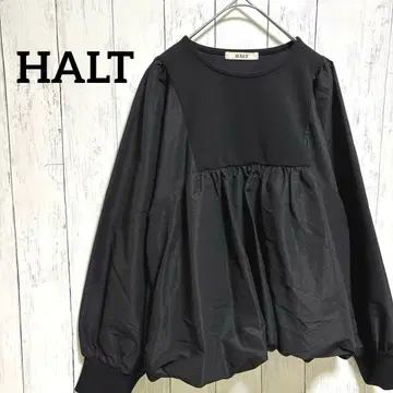 HALT 벌룬 블라우스 이소재 도킹 블라우스 블랙