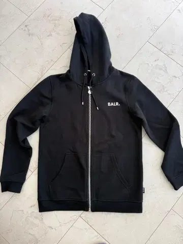 BALR. 블랙 풀 집업 후드티 M