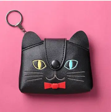 칼디 KALDI 검은 고양이 지갑 코인 케이스