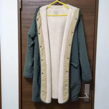 사만사 모스모스 보아 안감 후드 코트 카키 프리 사이즈