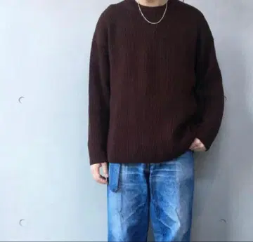 AURALEE 브라운 니트 100% 울 사이즈 5