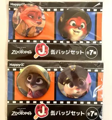 주토피아 해피 복권 주디 닉 캔뱃지 2개 세트