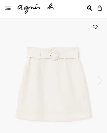 agnis b. 벨트 포함 화이트 타이트 스커트