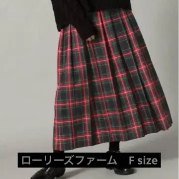 렙심 롤리스 파 타탄 체크 패턴 플리츠 스커트 M 사이즈 상당