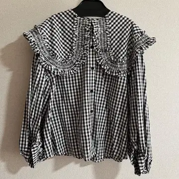 캔디 스트리퍼 깅엄 체크 블라우스