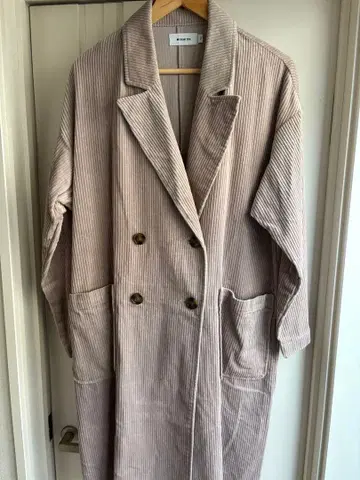 핑크 코듀로이 더블 브레스트 자켓