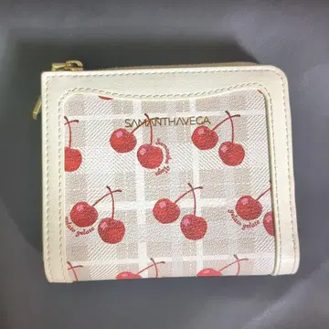 SAMANTHAVEGA 체리 패턴 이단 접이식 지갑