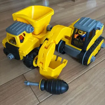 CAT 완구 조립 굴착기 트럭