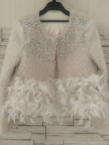 샤기 비쥬 부착 노카라 자켓