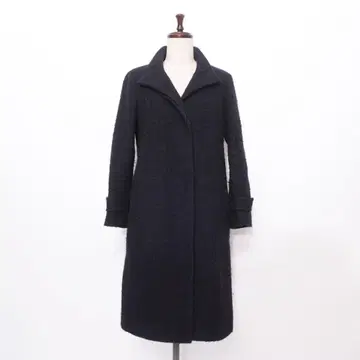 폴 스튜어트 울 니트 트위드 스텐카라 코트 네이비 4*LD373