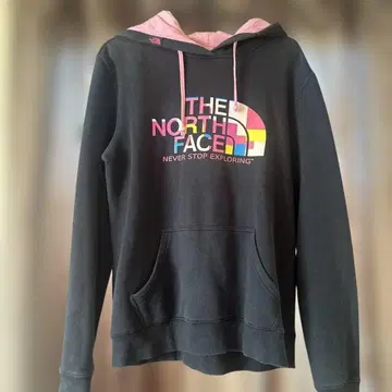 THE NORTH FACE 후드 부착 후드티 블랙/핑크