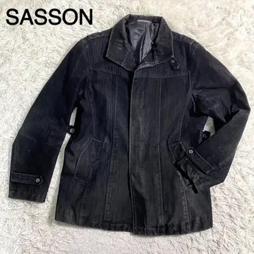 SASSON 블랙 컬러 턱 스트랩 코튼 자켓