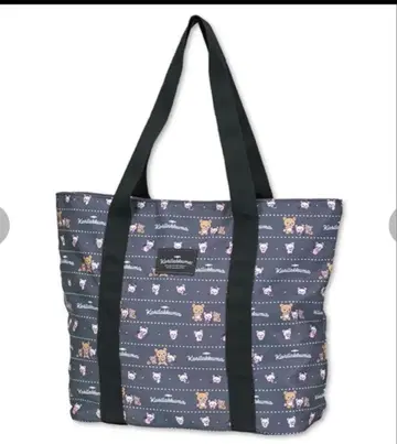 새상품 리락쿠마 그레이 토트백 지퍼 달린 쇼핑백