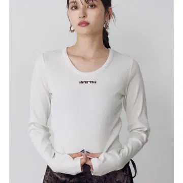 MURUA 로고 라메 골지 상의